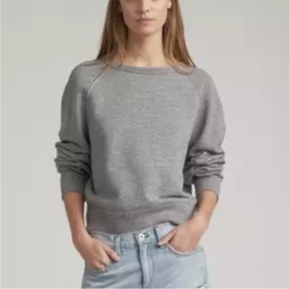 rag & bone Tops - Rag & Bone The Raglan Crewneck Sweatshirt Gray Cotton Terry